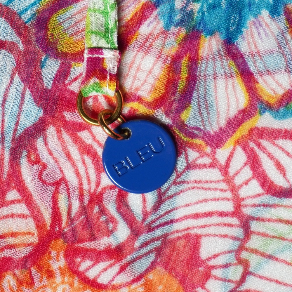 Bleu Rod Beattie Floral Ruffle Sleeve L XL 1X 12 14 Multicolor Kaftan Coverup - Picture 5 of 9